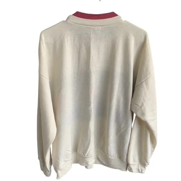 Vintage Floral Crewneck Sweatshirt Adult Large 90s Sweater Act 3 Tag Made USA - Picture 2 of 7